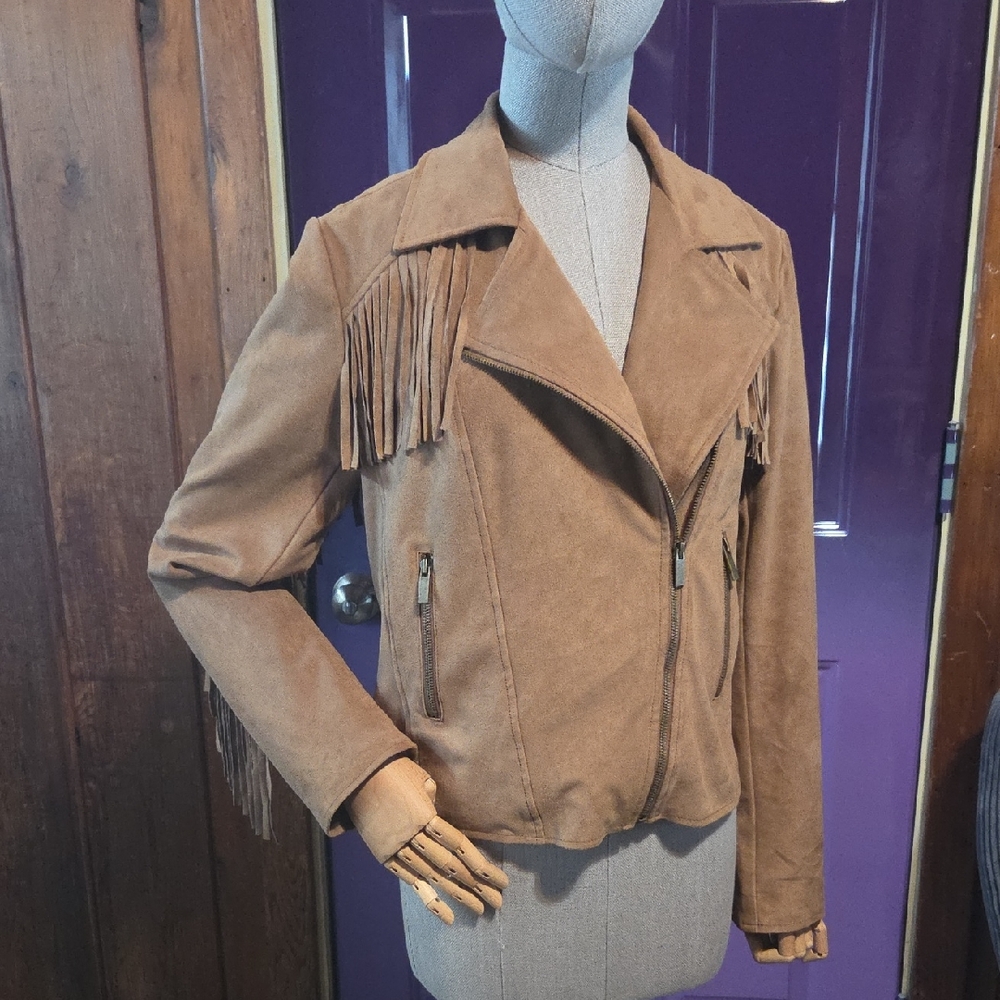Arizona Jean Co. Brown Fringe Womens Jacket Large